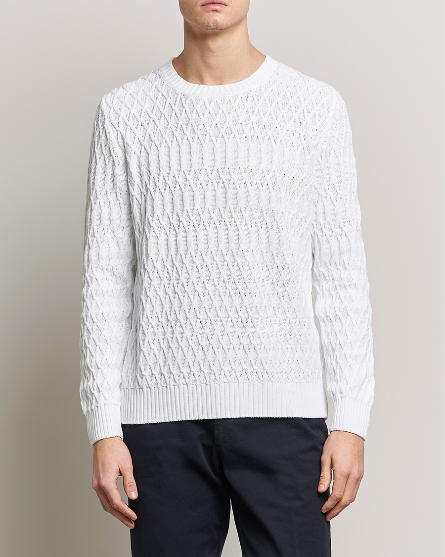 Men |  | Oscar Jacobson | Cotton Fisherman Sweatshirt White