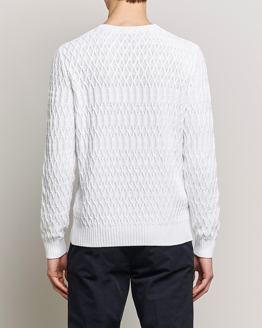 Men | Sweaters & Knitwear | Oscar Jacobson | Cotton Fisherman Sweatshirt White