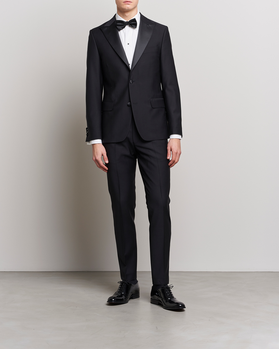 Men | Trousers | Oscar Jacobson | Denz Tuxedo Trousers Black