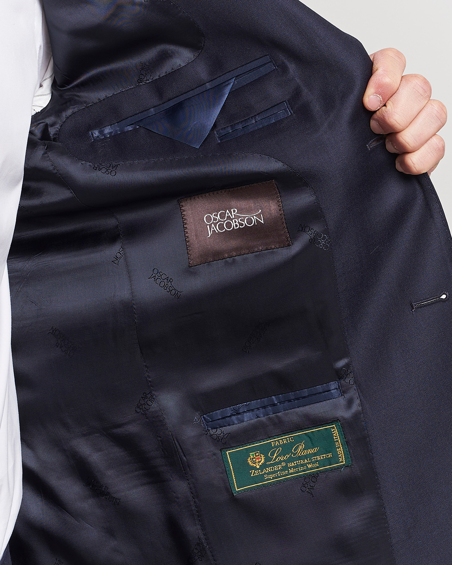 Men | Suits | Oscar Jacobson | Ego Loro Piana Zelander Merino Wool Suit Navy