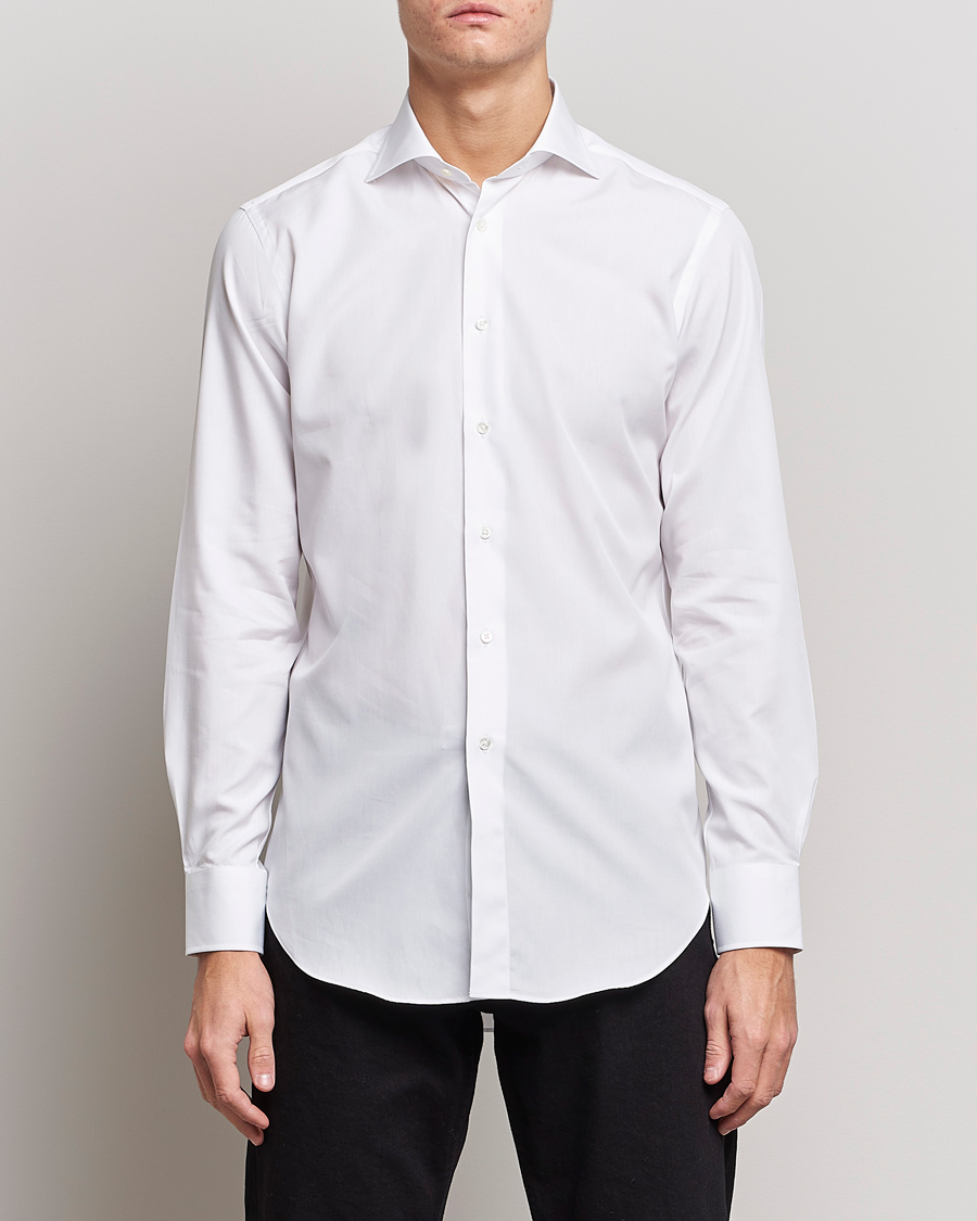 Men | Formal | Kamakura Shirts | Slim Fit Broadcloth Shirt White