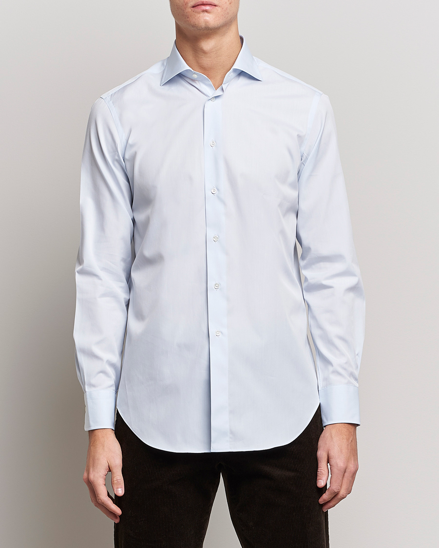 Men | Kamakura Shirts | Kamakura Shirts | Slim Fit Broadcloth Shirt Light Blue