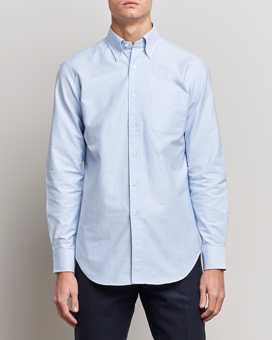 Men | Japanese Department | Kamakura Shirts | Slim Fit Oxford BD Shirt Light Blue