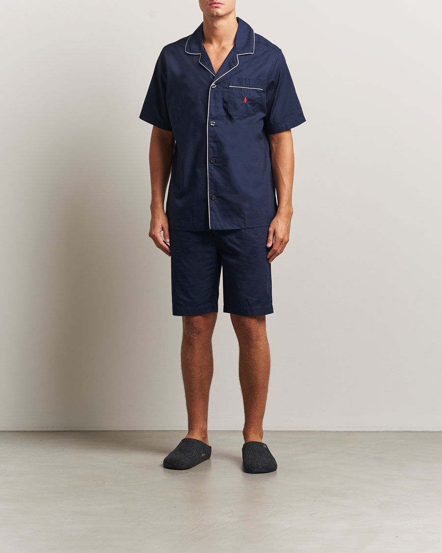 Men | Pyjamas & Robes | Polo Ralph Lauren | Cotton Short Pyjama Set Solid Navy