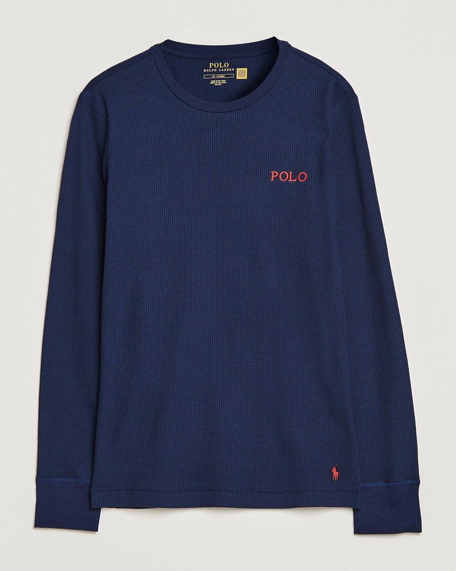 Men | T-Shirts | Polo Ralph Lauren | Waffle Long Sleeve Crew Neck Cruise Navy