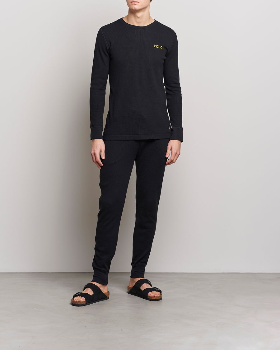 Men | Trousers | Polo Ralph Lauren | Waffle Sweatpants Black