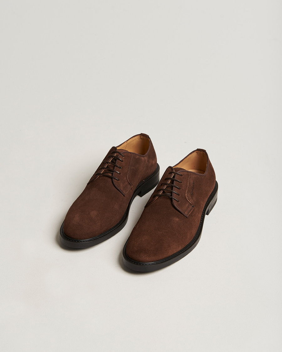 Men | Derby Shoes | GANT | St Akron Suede Derby Dark Brown