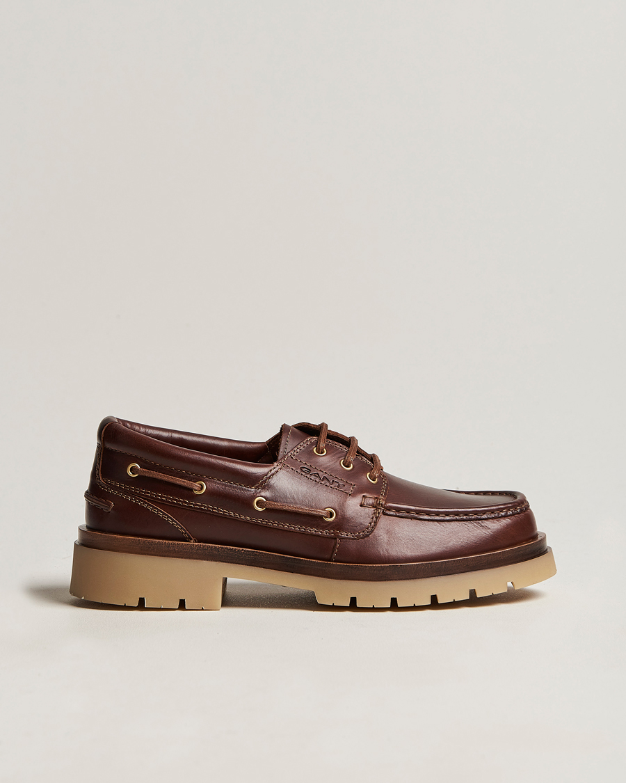 Men | GANT Zeamee Leather Boat Shoe Cognac | GANT | Zeamee Leather Boat Shoe Cognac