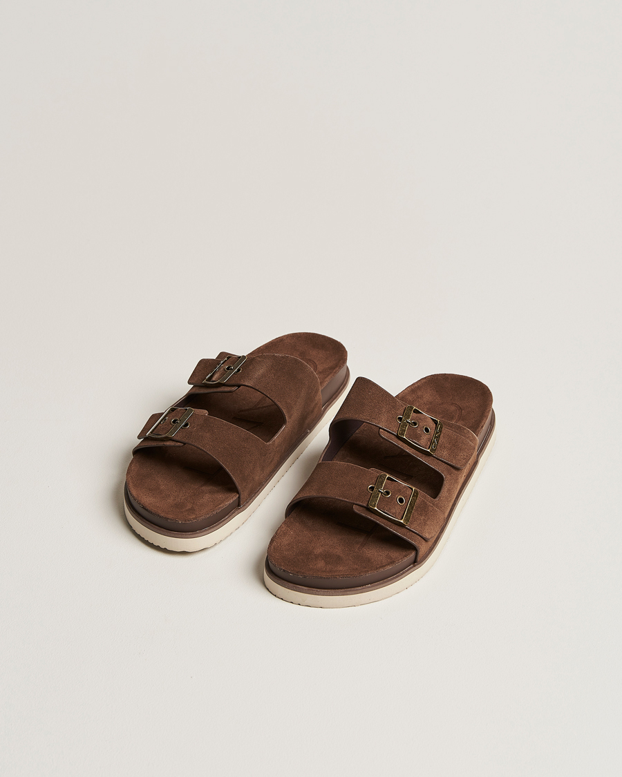 Men | Sandals & Slides | GANT | Palbuddy Suede Sandal Tobacco Brown
