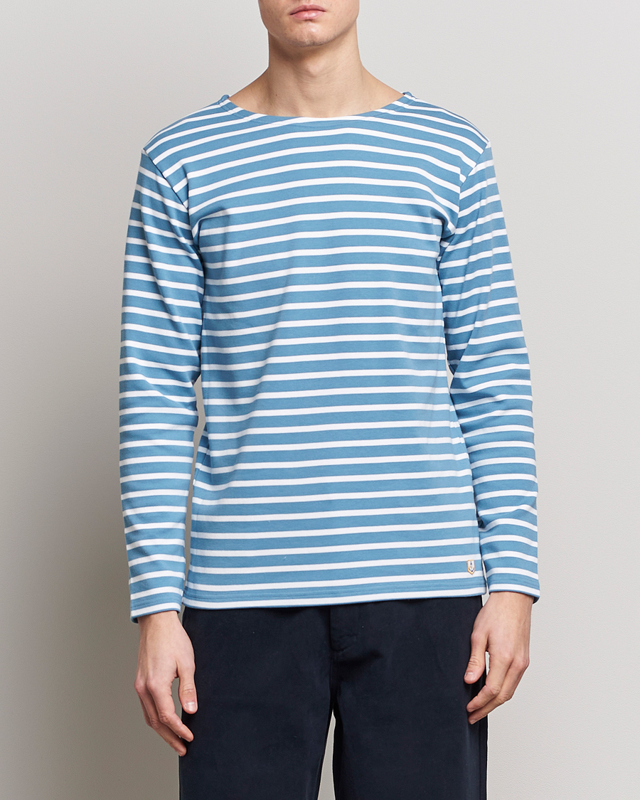 Men |  | Armor-lux | Houat Héritage Stripe Longsleeve T-shirt Blue/Blanc