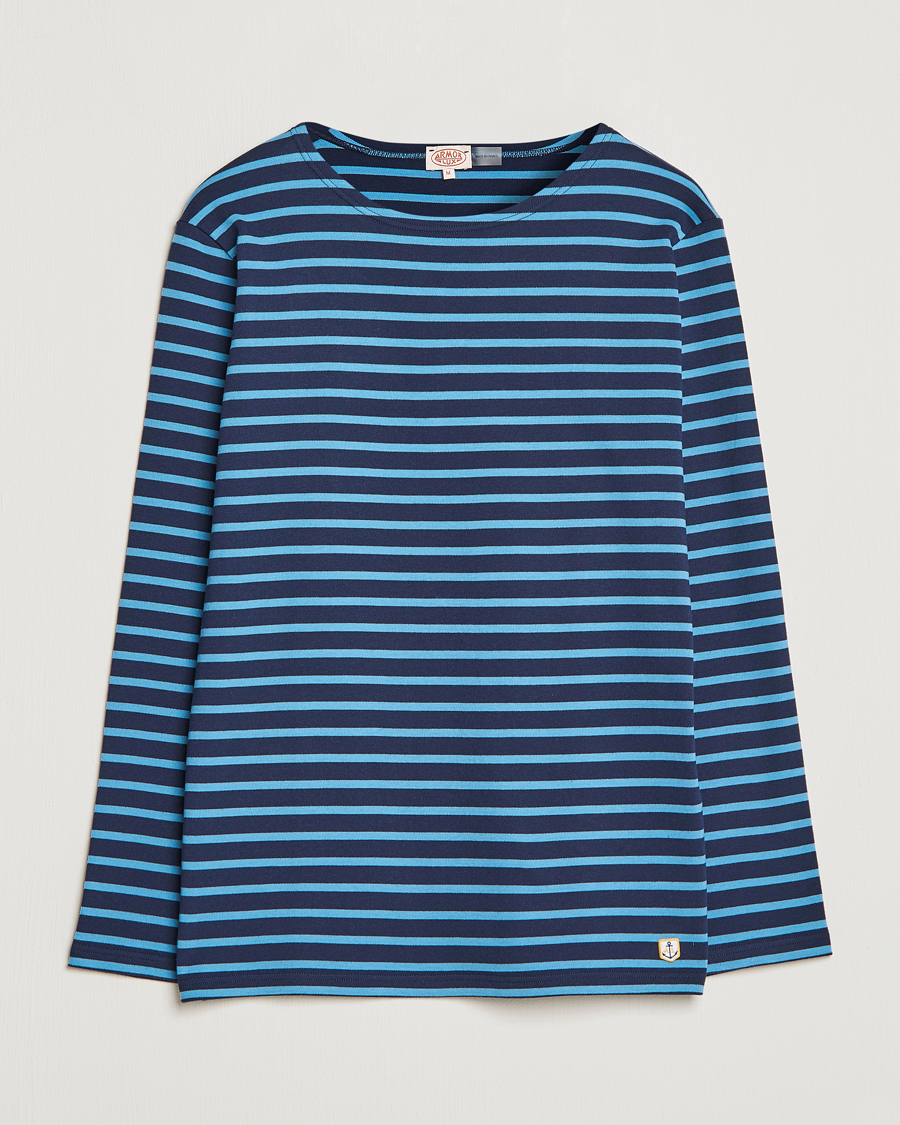 Men | T-Shirts | Armor-lux | Houat Héritage Stripe Longsleeve T-shirt Marine Deep/St Lo