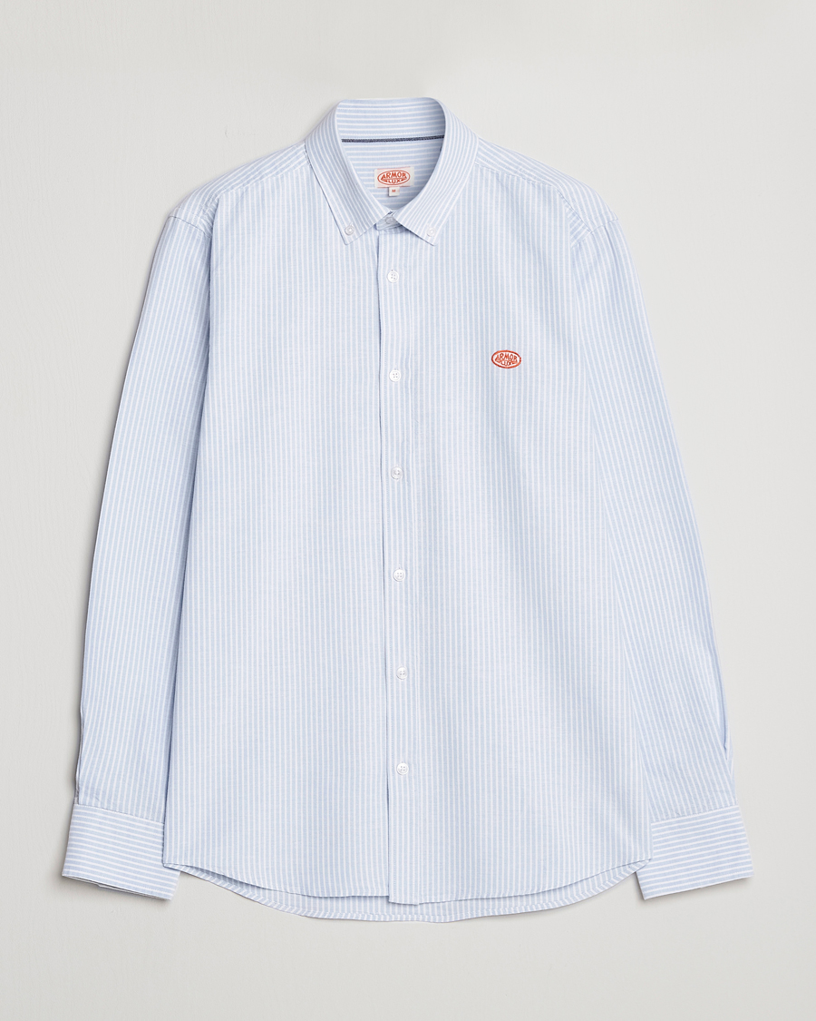 Men | Shirts | Armor-lux | Chemise Oxford Shirt Blue/Milk