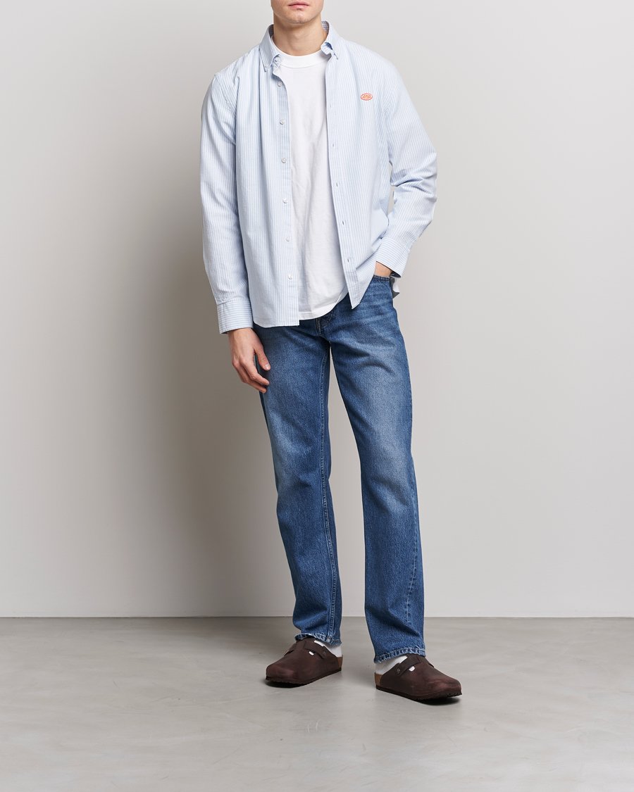 Men | Shirts | Armor-lux | Chemise Oxford Shirt Blue/Milk