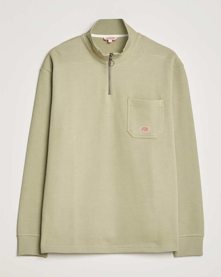Men | Sweaters & Knitwear | Armor-lux | Camionneur Cotton Half Zip Sweater Argile