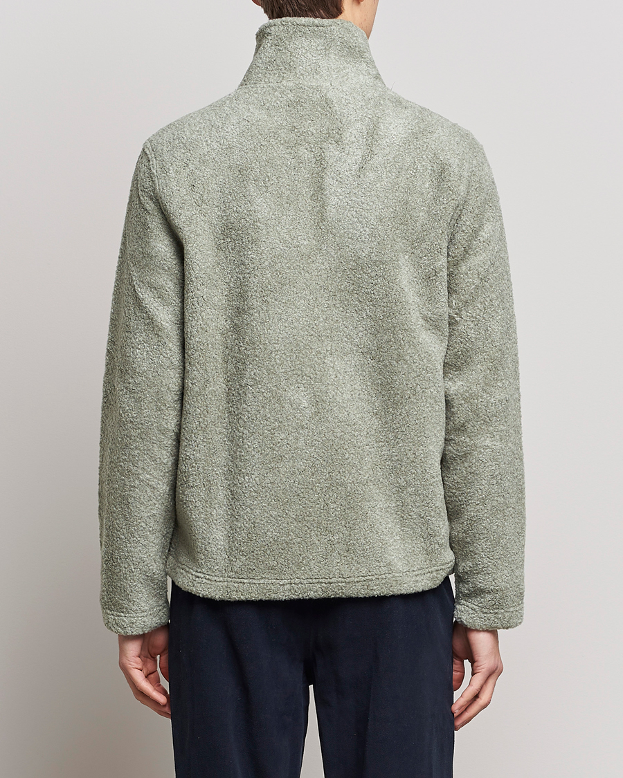 Men | Sweaters & Knitwear | NN07 | Nil Pile Full Zip Jacket Forest Mint