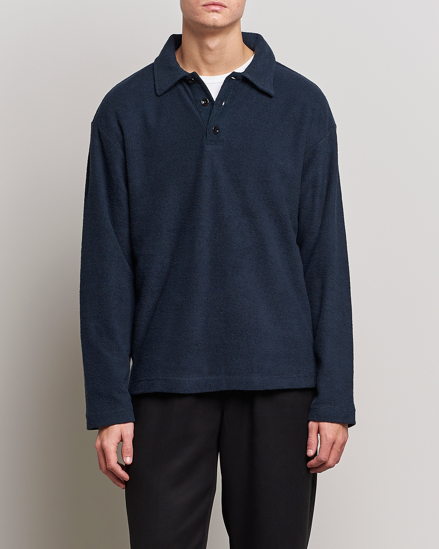 Men | The Terry Collection | NN07 | Joey Terry Long Sleeve Polo Navy Blue