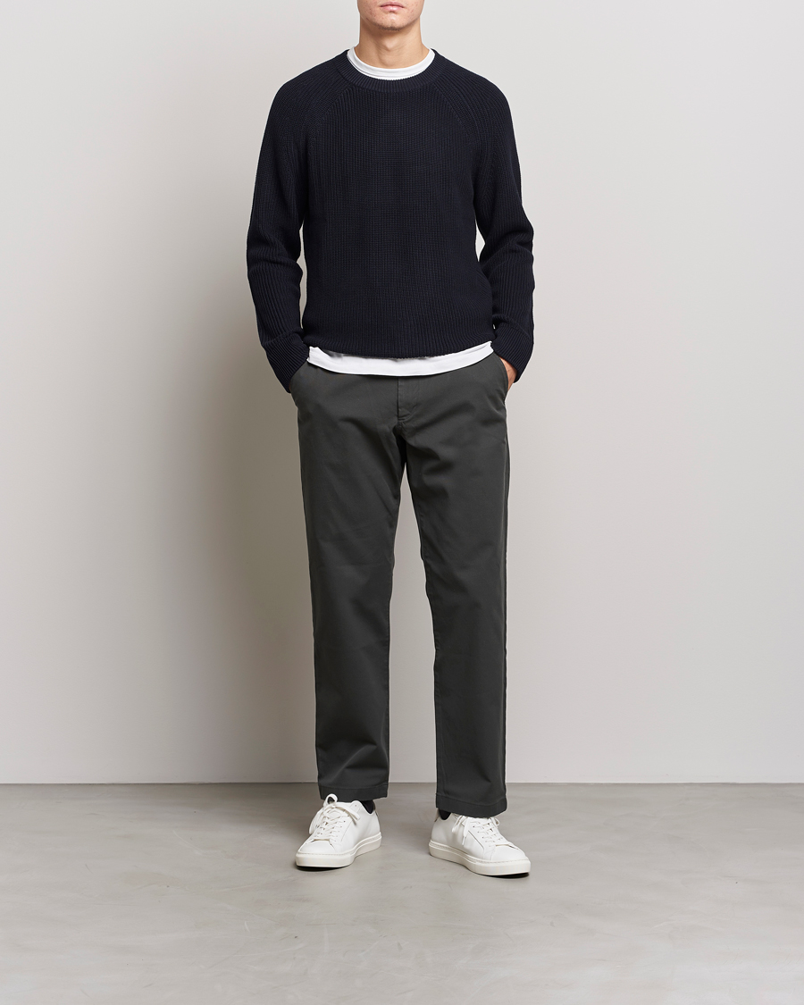 Men | Sweaters & Knitwear | NN07 | Jacobo Cotton Knitted Sweater Navy Blue
