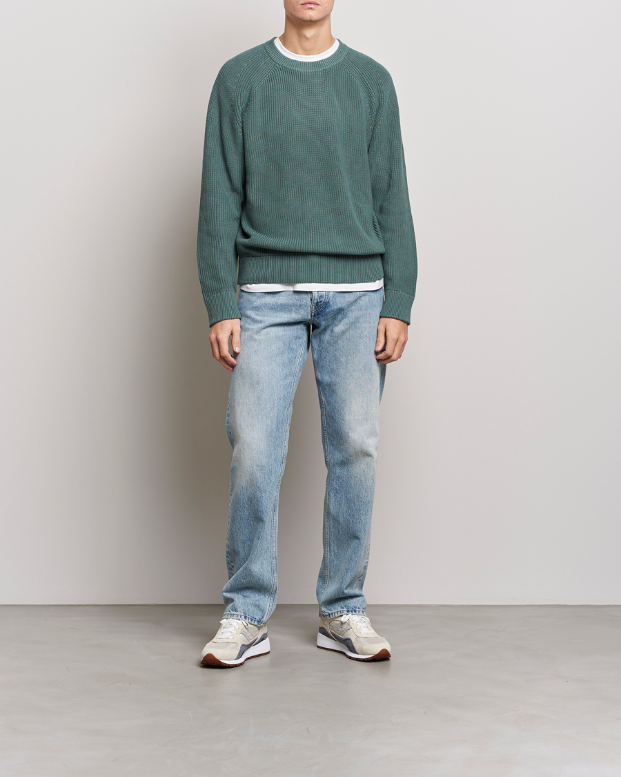 Men | Sweaters & Knitwear | NN07 | Jacobo Cotton Knitted Sweater Forest Mint