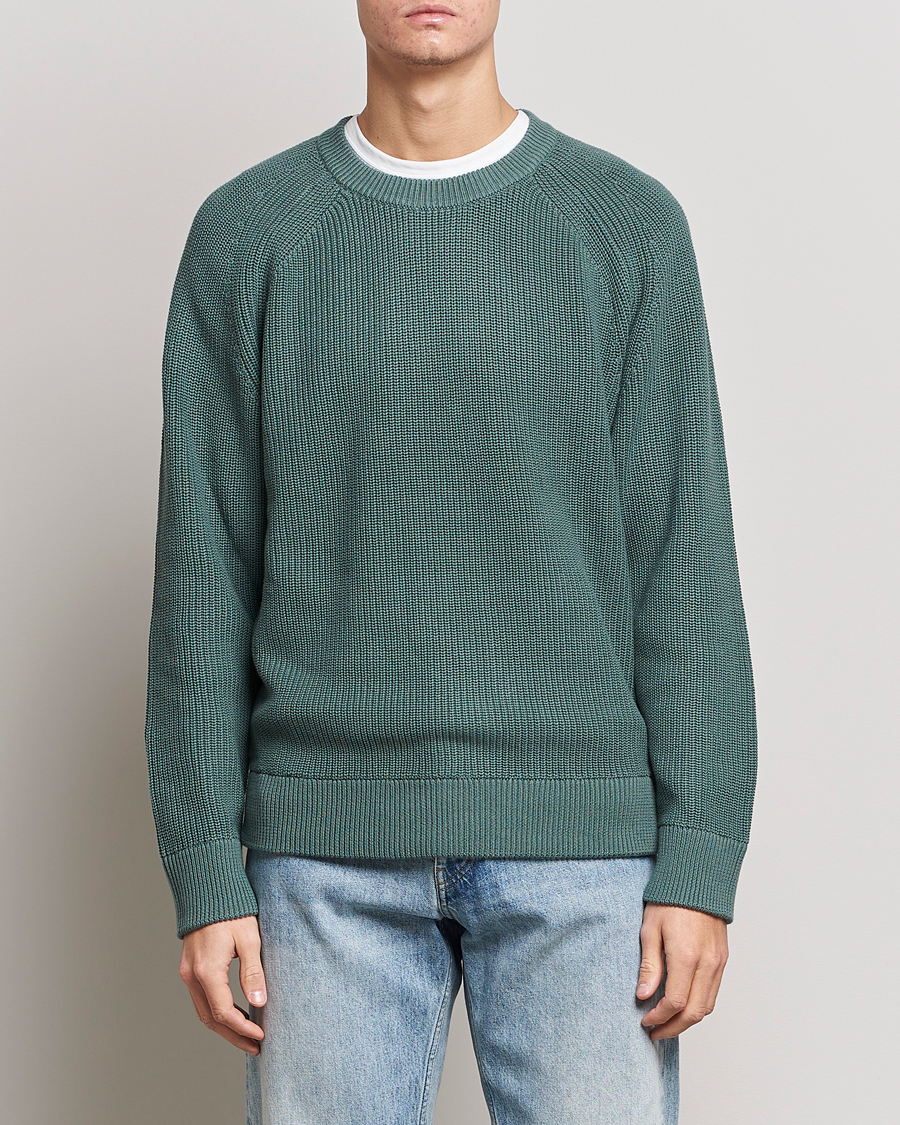 Men | Sweaters & Knitwear | NN07 | Jacobo Cotton Knitted Sweater Forest Mint