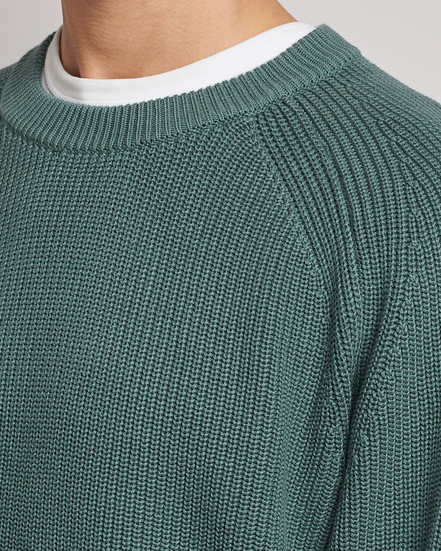 Men | Sweaters & Knitwear | NN07 | Jacobo Cotton Knitted Sweater Forest Mint