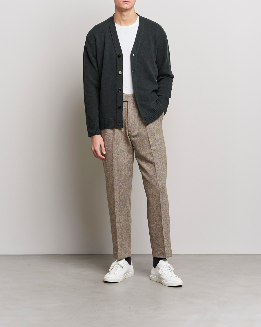 Men | Trousers | NN07 | Fritz Wool Pleated Trousers Brown Melange