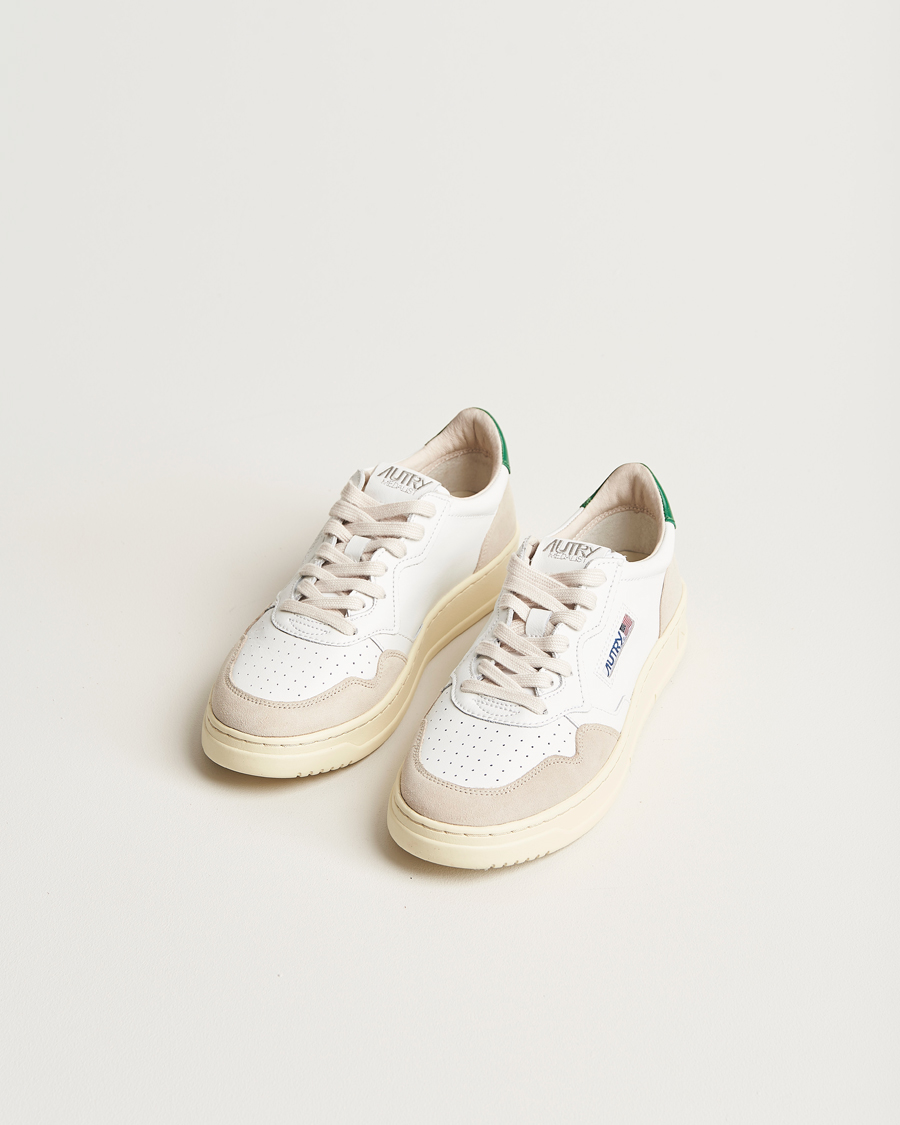 Men | Autry | Autry | Medalist Low Leather/Suede Sneaker White/Green