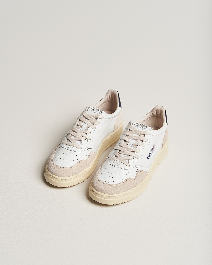 Men |  | Autry | Medalist Low Leather/Suede Sneaker White/Blue