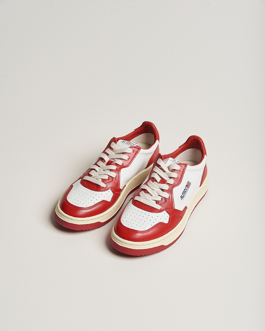 Men | Shoes | Autry | Medalist Low Bicolor Leather Sneaker Red