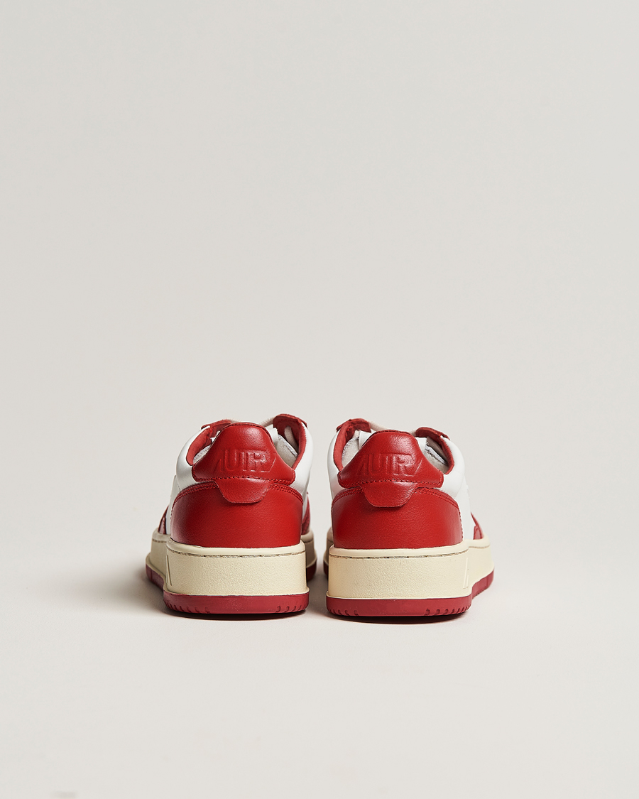 Men | Autry Medalist Low Bicolor Leather Sneaker Red | Autry | Medalist Low Bicolor Leather Sneaker Red