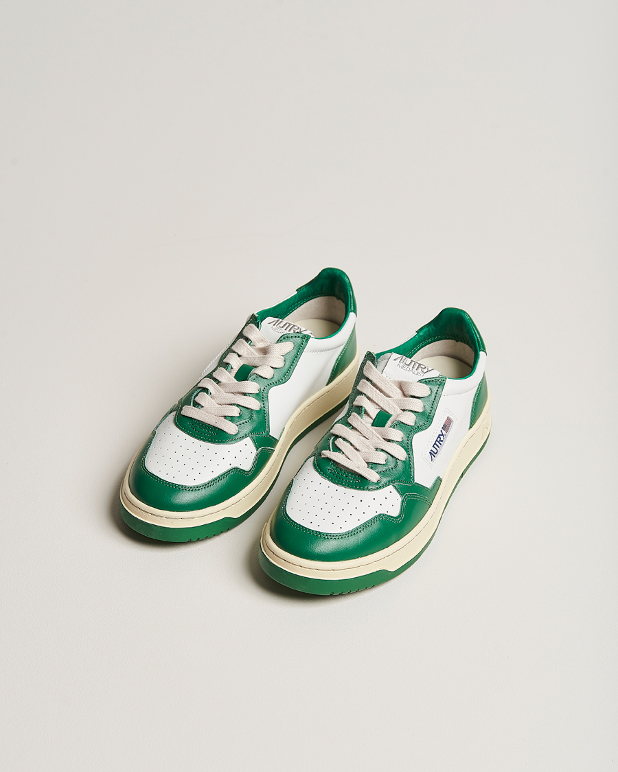 Men | Sneakers | Autry | Medalist Low Bicolor Leather Sneaker White/Green