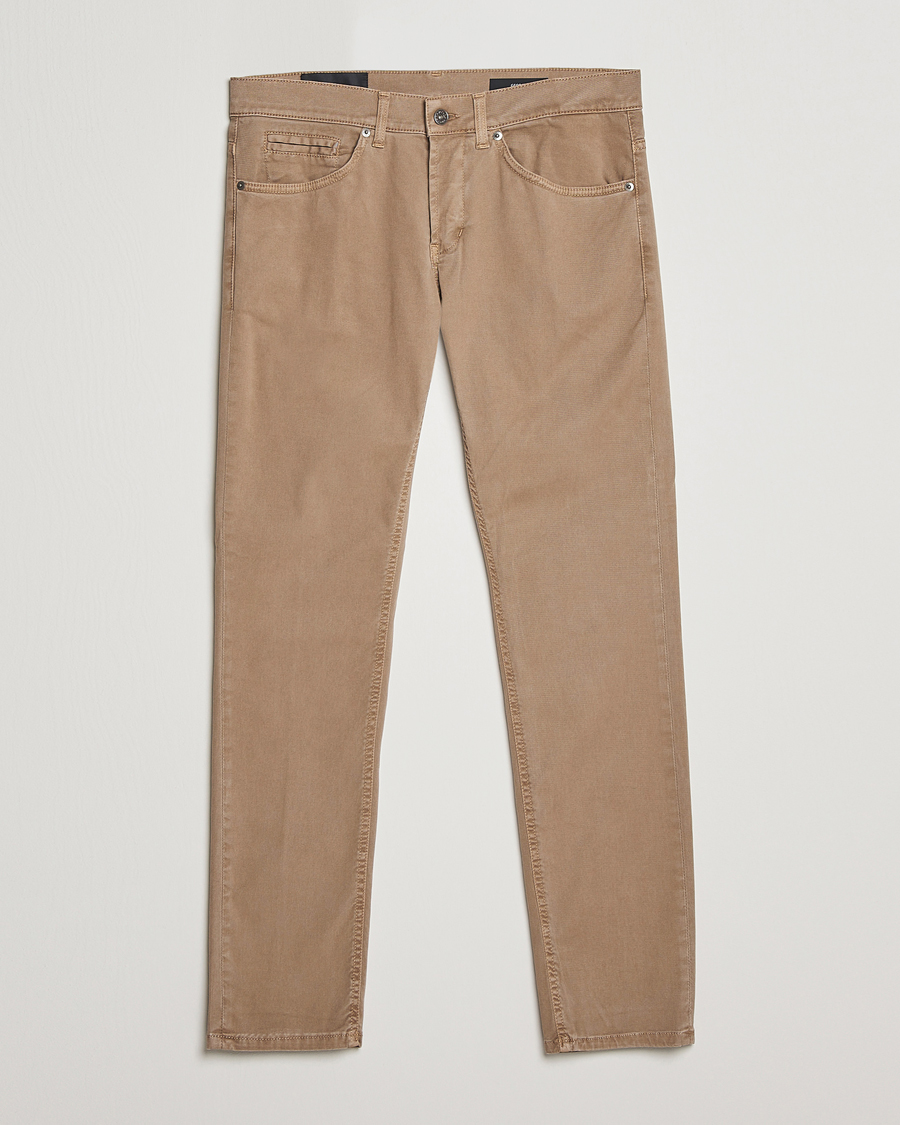 Men | Trousers | Dondup | George Gabardine 5-Pocket Khaki