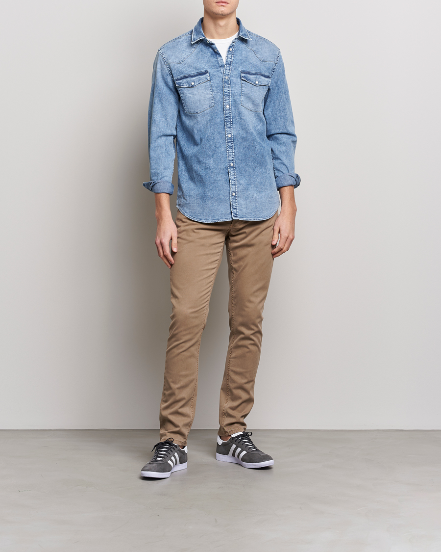 Men | Trousers | Dondup | George Gabardine 5-Pocket Khaki