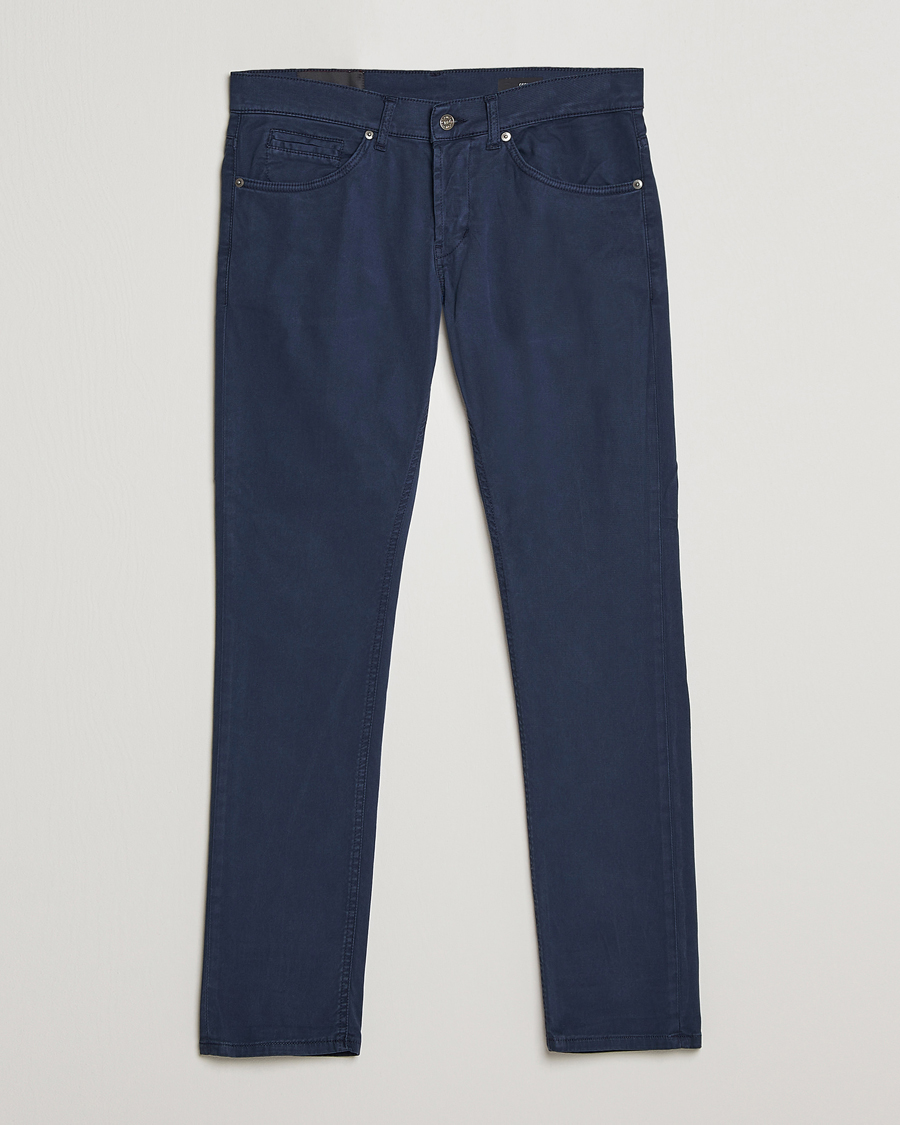 Men | Trousers | Dondup | George Gabardine 5-Pocket Navy
