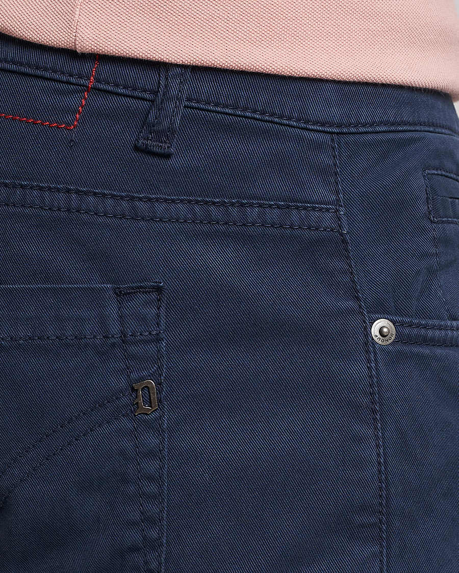 Men | Trousers | Dondup | George Gabardine 5-Pocket Navy