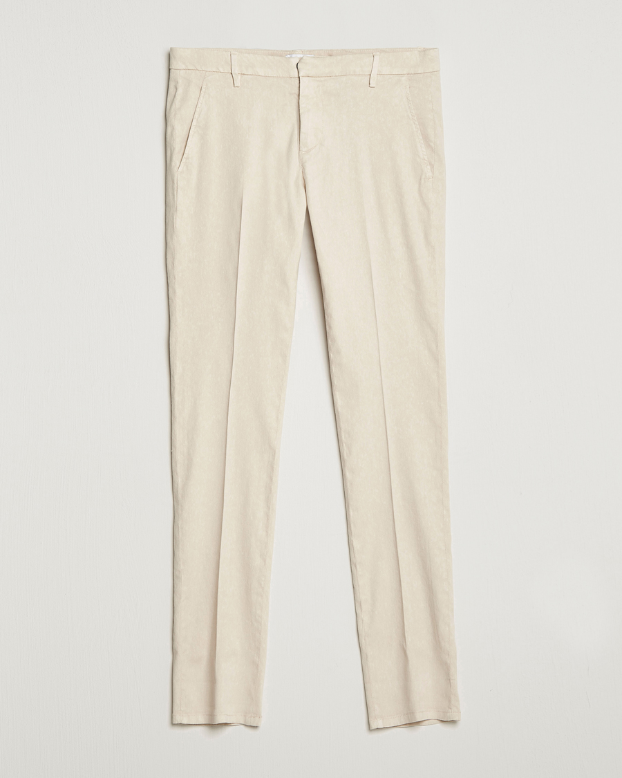 Men | Trousers | Dondup | Gaubert Linen Stretch Chinos Light Oat