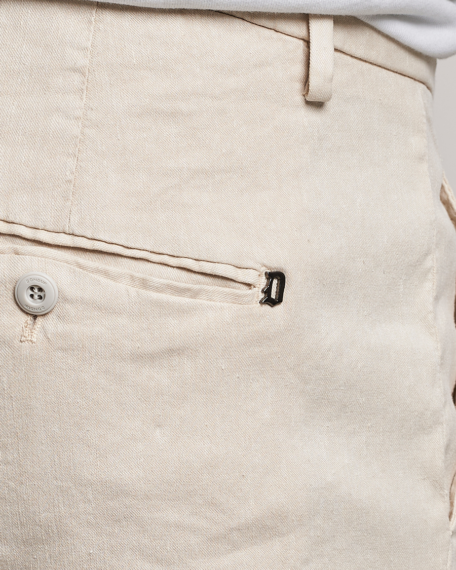 Men | Trousers | Dondup | Gaubert Linen Stretch Chinos Light Oat