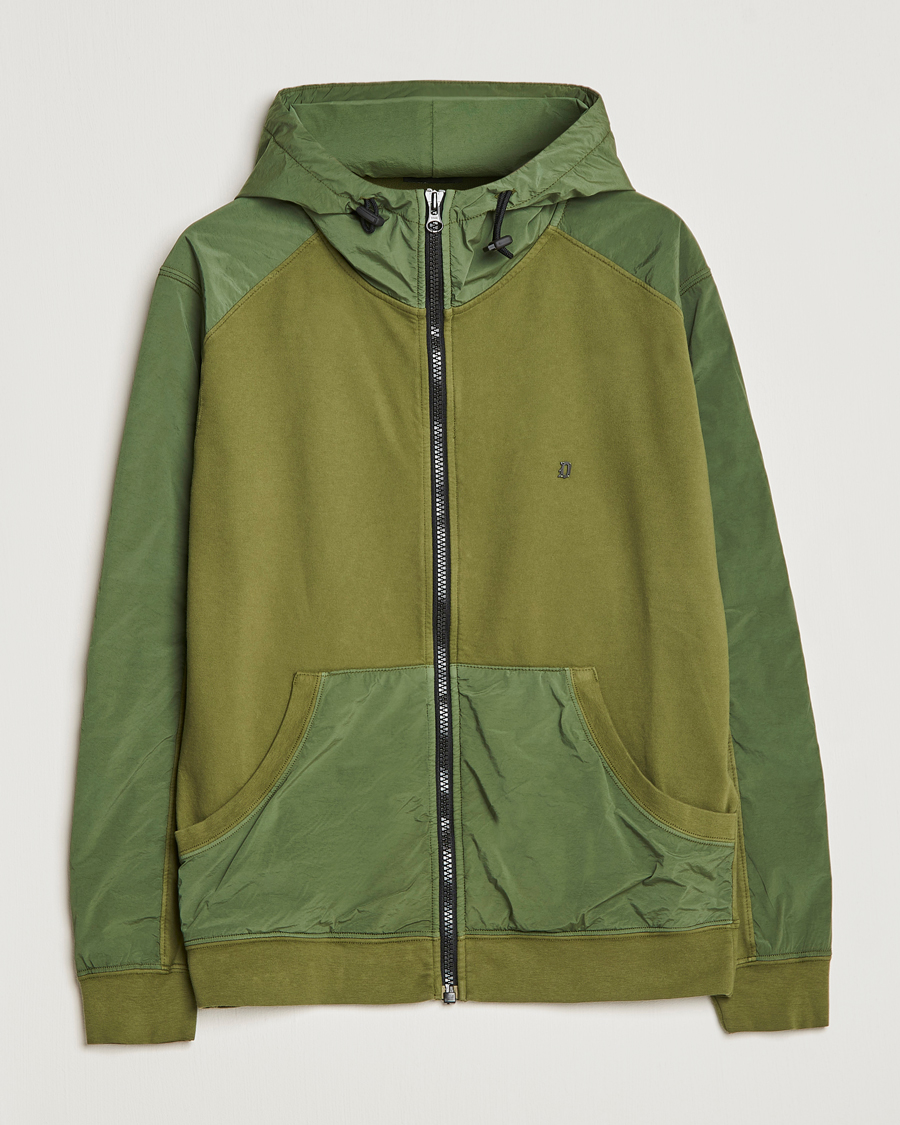 Men | Sweaters & Knitwear | Dondup | Full Zip Hoodie Jacket Olive