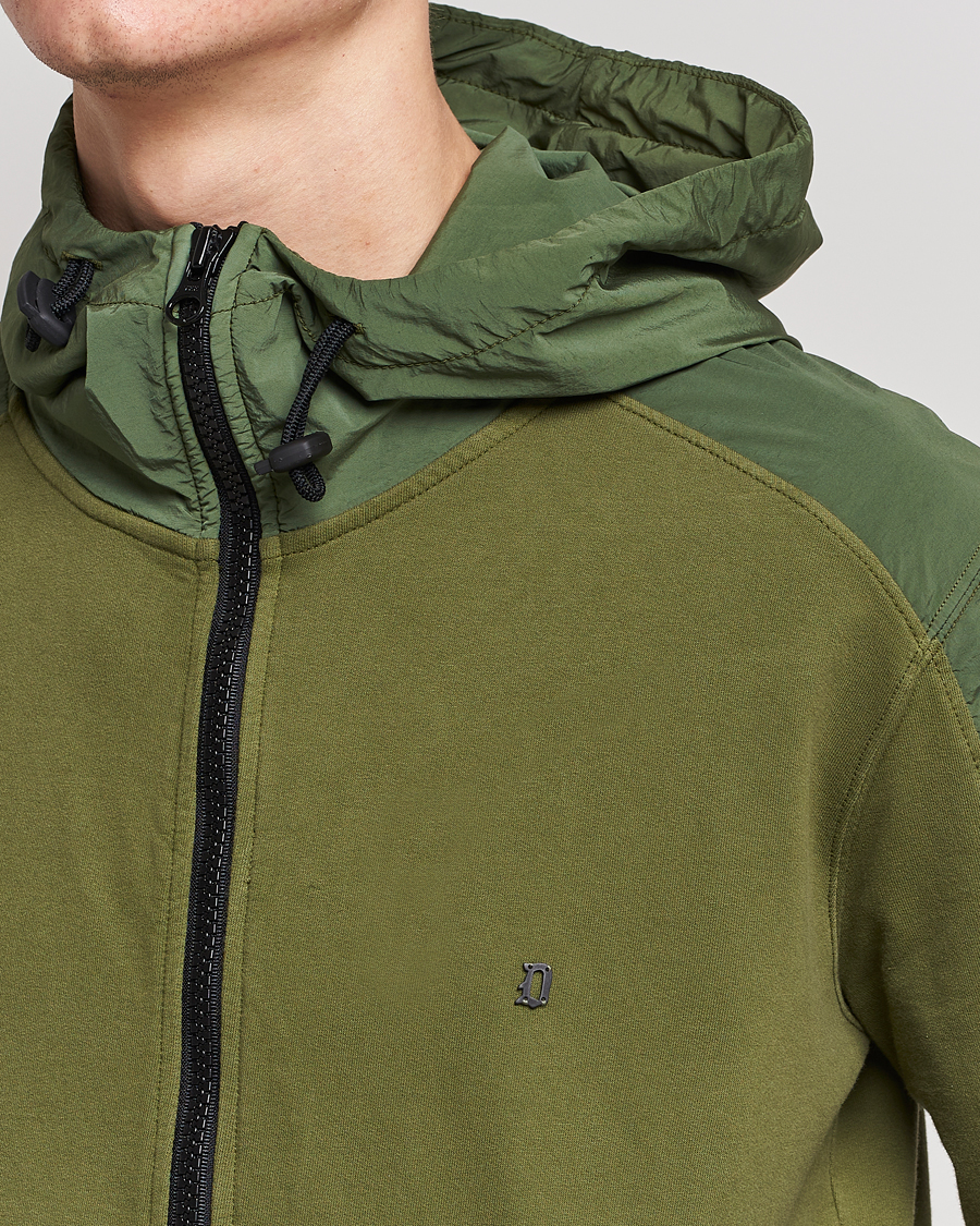 Men | Sweaters & Knitwear | Dondup | Full Zip Hoodie Jacket Olive