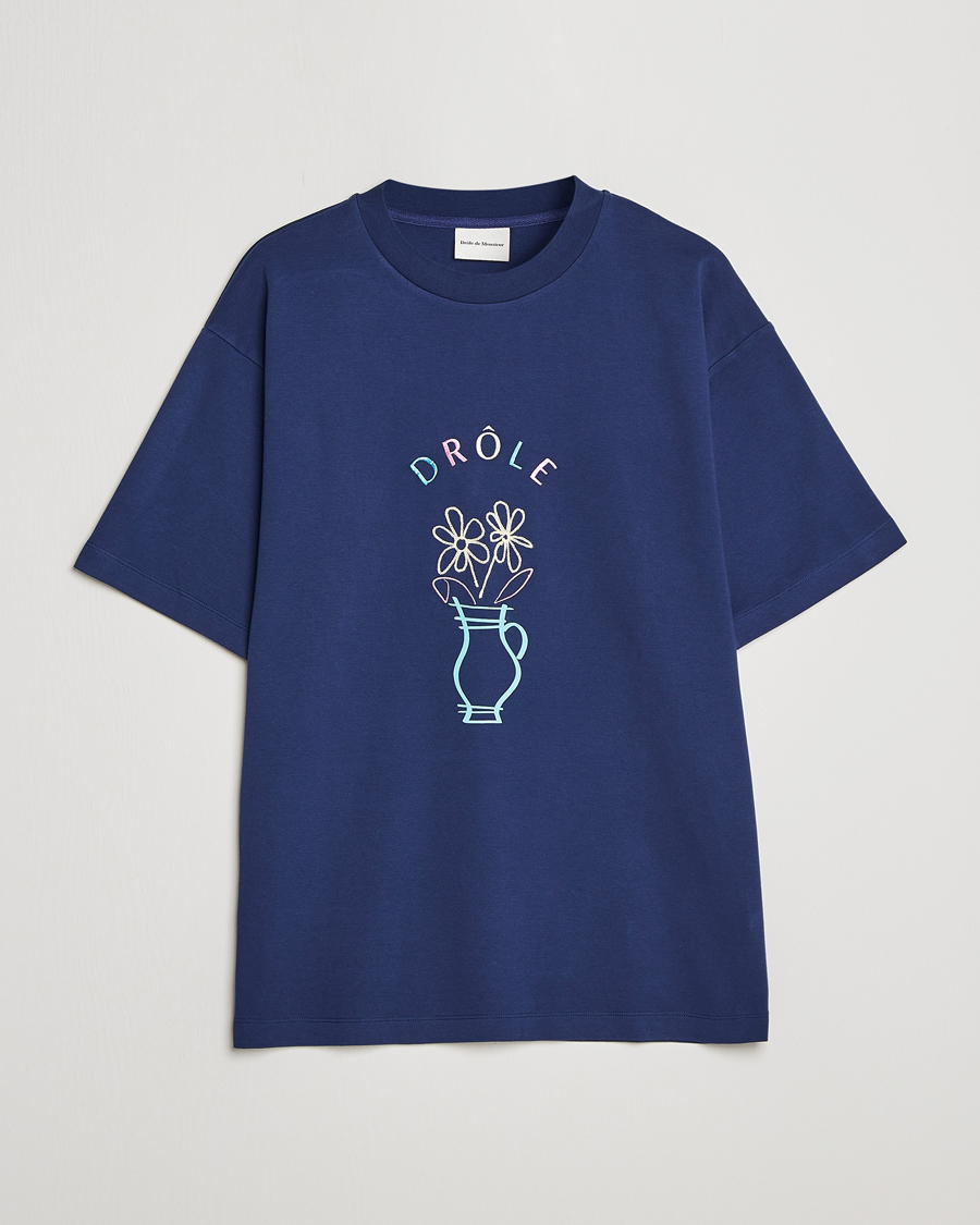 Men | T-Shirts | Drôle de Monsieur | Pot de Fleur T-Shirt Navy