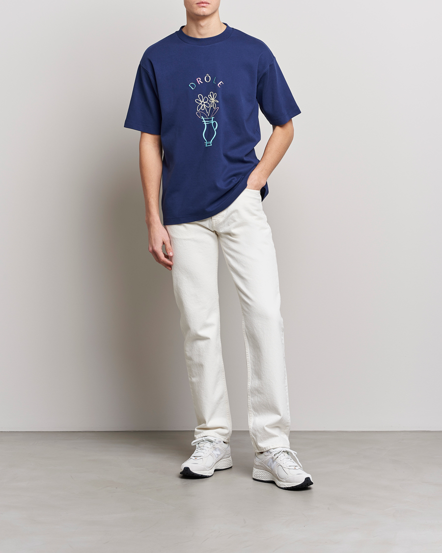 Men | T-Shirts | Drôle de Monsieur | Pot de Fleur T-Shirt Navy