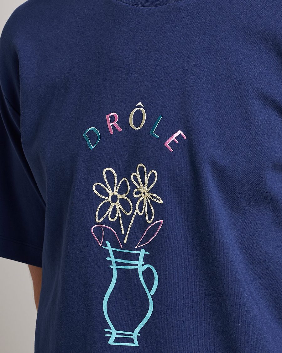 Men | T-Shirts | Drôle de Monsieur | Pot de Fleur T-Shirt Navy
