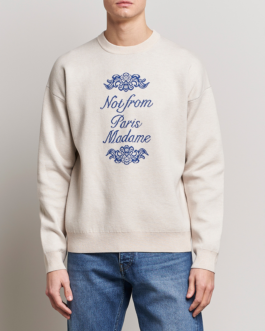 Men | New Brands | Drôle de Monsieur | Ornaments Jacquard Sweater Beige
