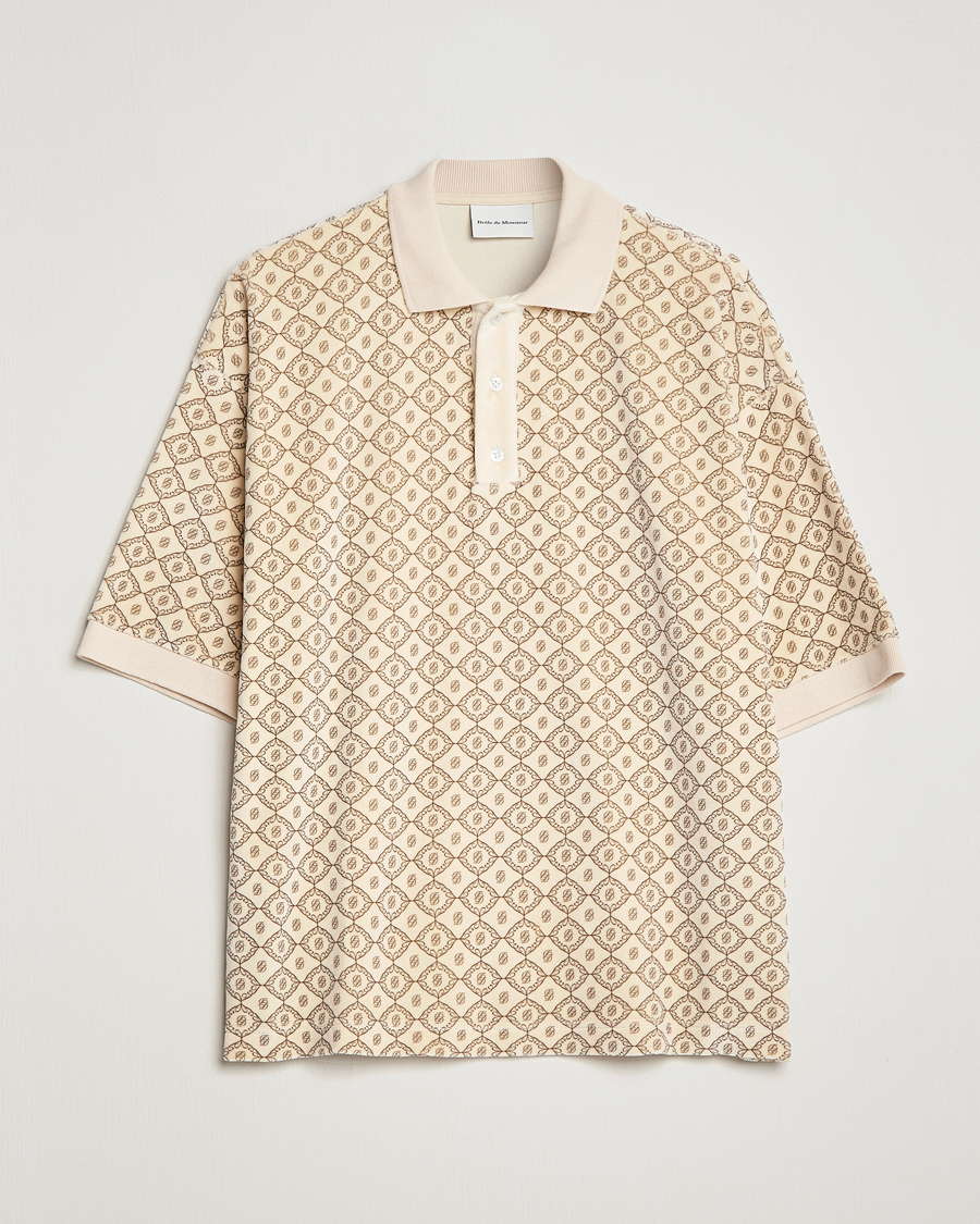 Men | Polo Shirts | Drôle de Monsieur | Monogram Terry Polo Off White