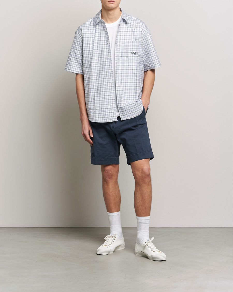Men | Shirts | Drôle de Monsieur | Short Sleeve Signature Shirt Blue Check