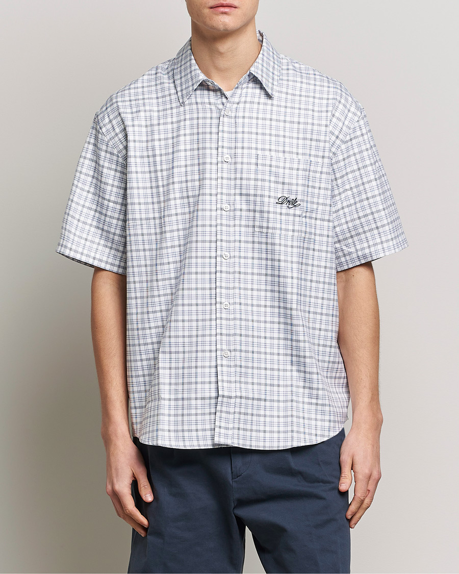 Men | Shirts | Drôle de Monsieur | Short Sleeve Signature Shirt Blue Check