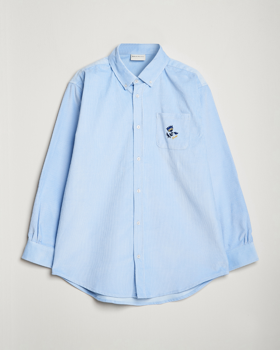 Men | Shirts | Drôle de Monsieur | Fleur Corduroy Shirt Light Blue