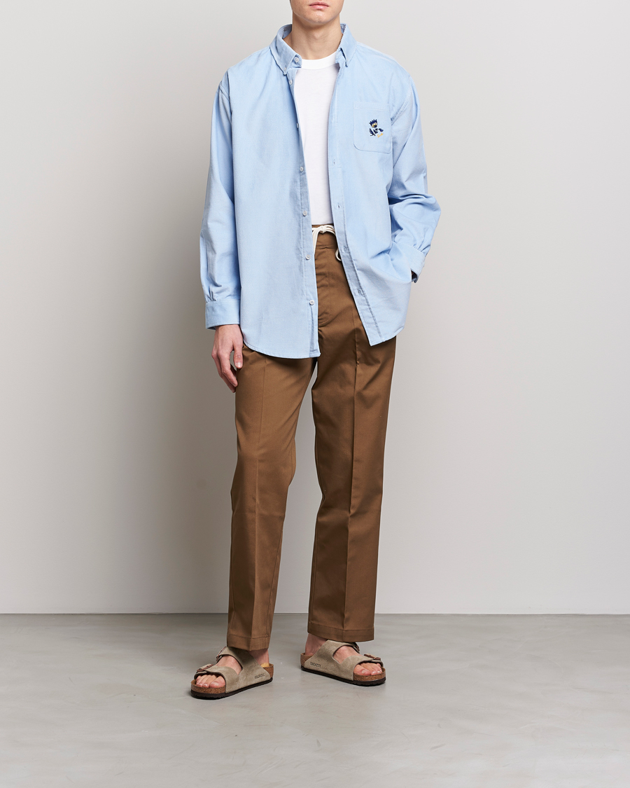 Men | Shirts | Drôle de Monsieur | Fleur Corduroy Shirt Light Blue