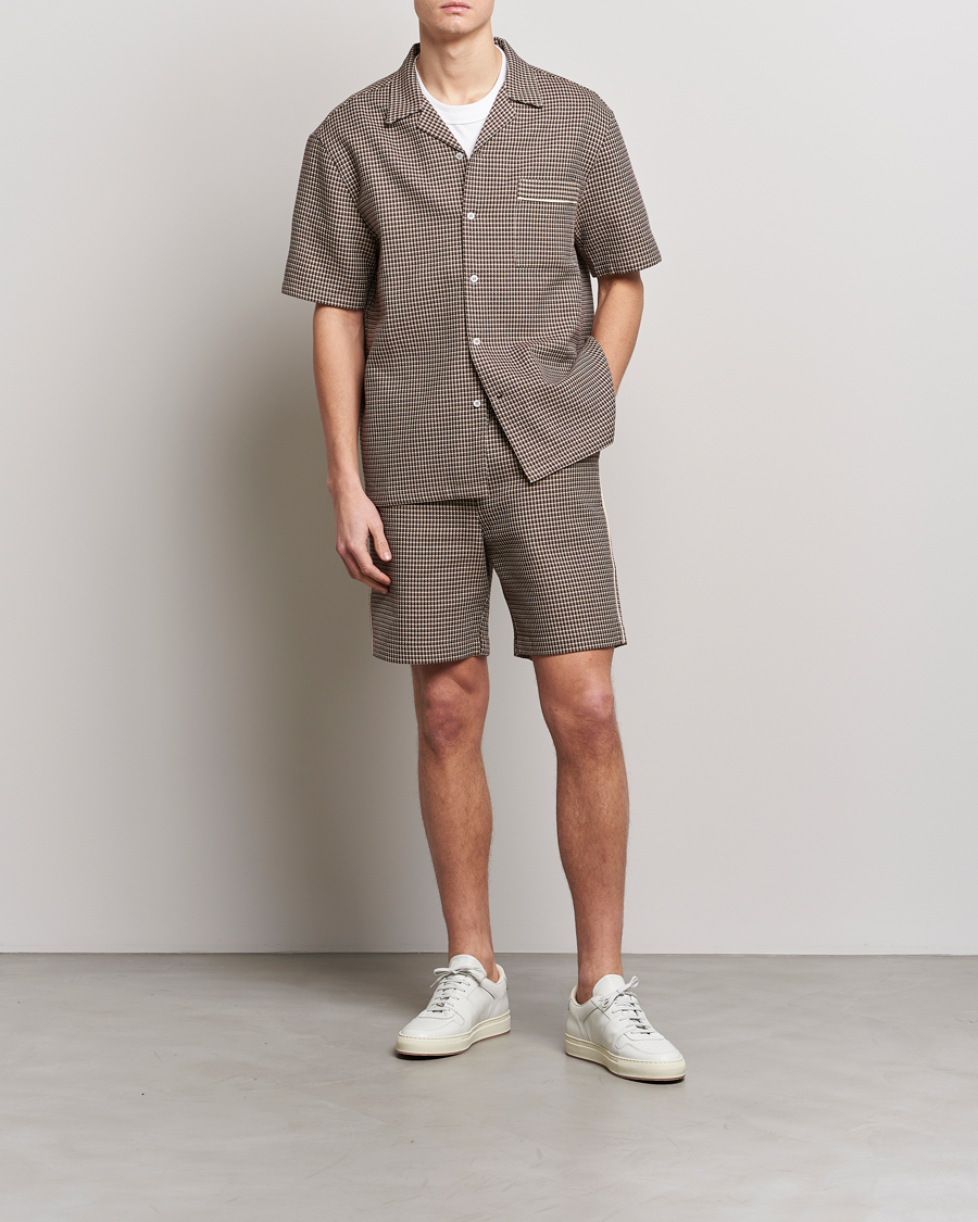 Men | Shirts | Drôle de Monsieur | Jacquard Bowling Shirt Brown