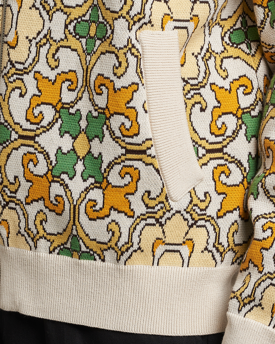 Men | Coats & Jackets | Drôle de Monsieur | Jacquard Ornaments Zip Blouson Yellow/Green