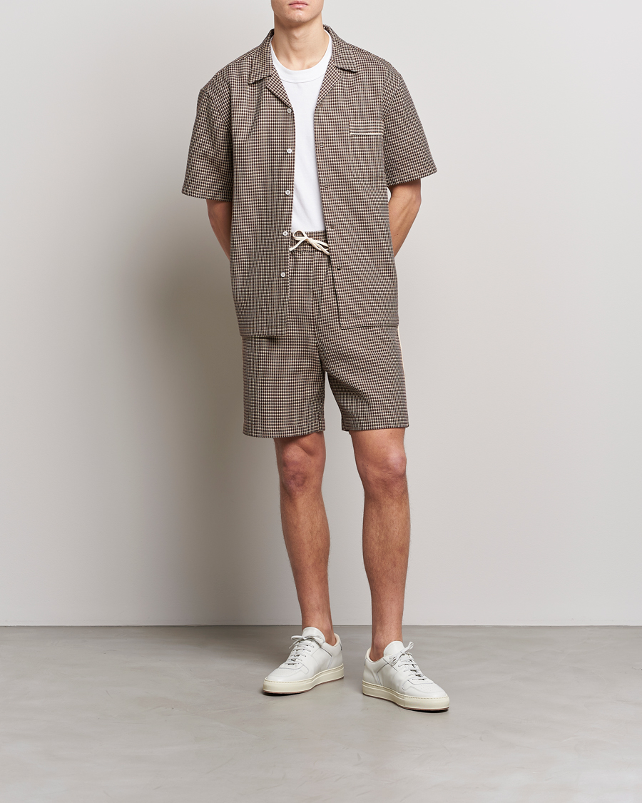 Men | Shorts | Drôle de Monsieur | Jacquard Drawstring Shorts Brown